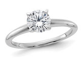 1.00 Carat (ctw Color-D-E-F) Synthetic Moissanite Solitaire Engagement Ring in 14K White Gold